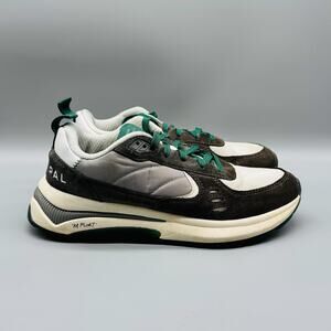 Municipal Shoes Womens 9 Green White Suede Mesh Origin Low Top Athletic Sneakers